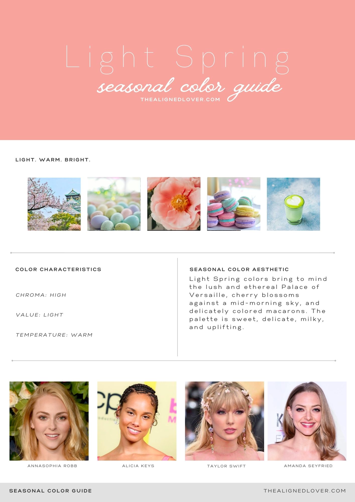 Guide To The Light Spring Seasonal Color Palette | The Aligned Lover