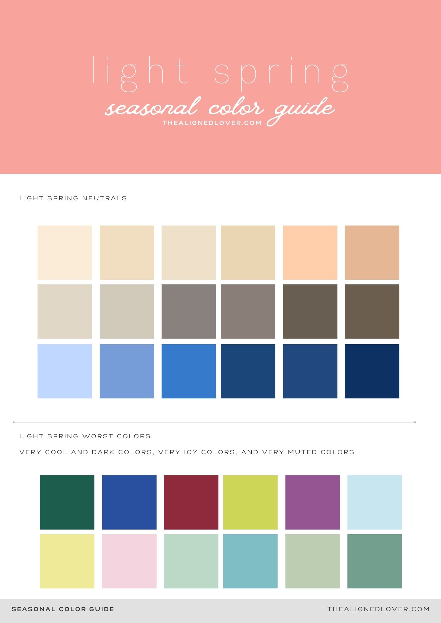 Guide To The Light Spring Seasonal Color Palette | The Aligned Lover