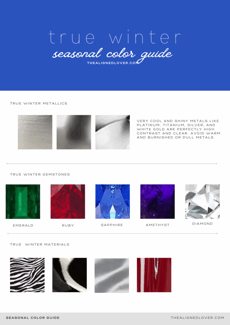 Guide to the True Winter Seasonal Color Palette | The Aligned Lover