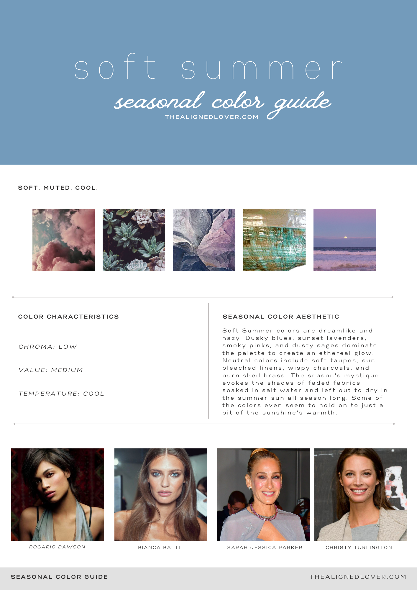 Guide To The Soft Summer Seasonal Color Palette | The Aligned Lover