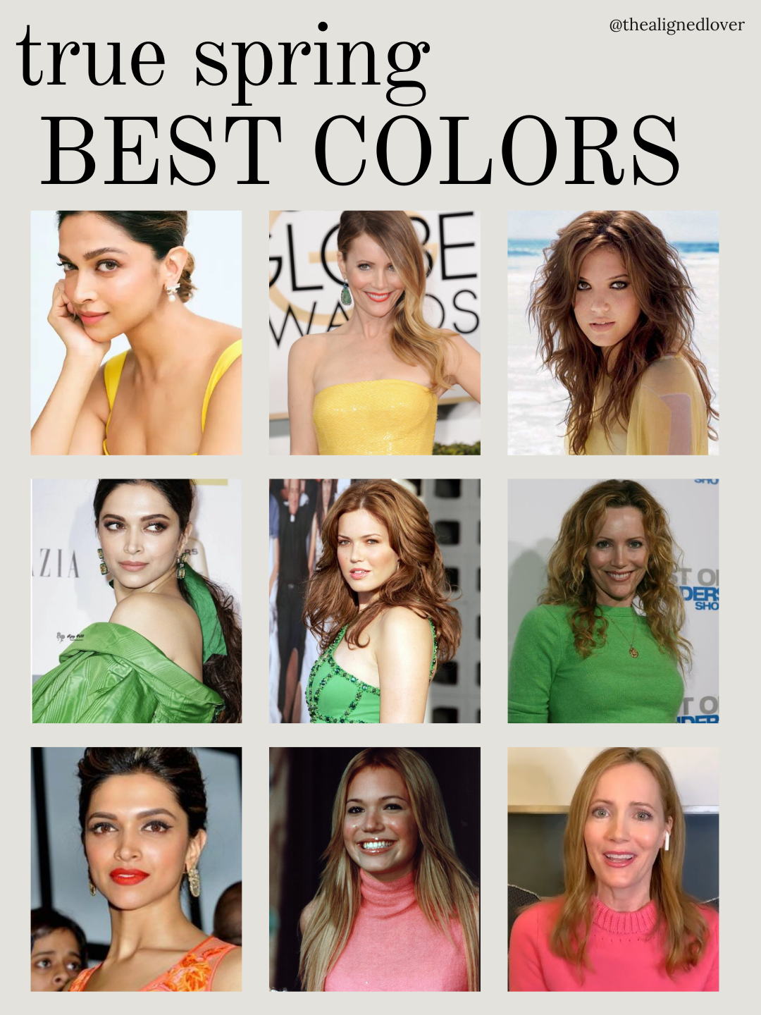 True Spring seasonal color palette combining winning greens, yellows, and pinks: grass green, spring leaf, vibrant moss, sunlit green, buttery yellow, soft sunny yellow, light daffodil, cream yellow, peachy coral, soft warm pink, light salmon, and warm blush.